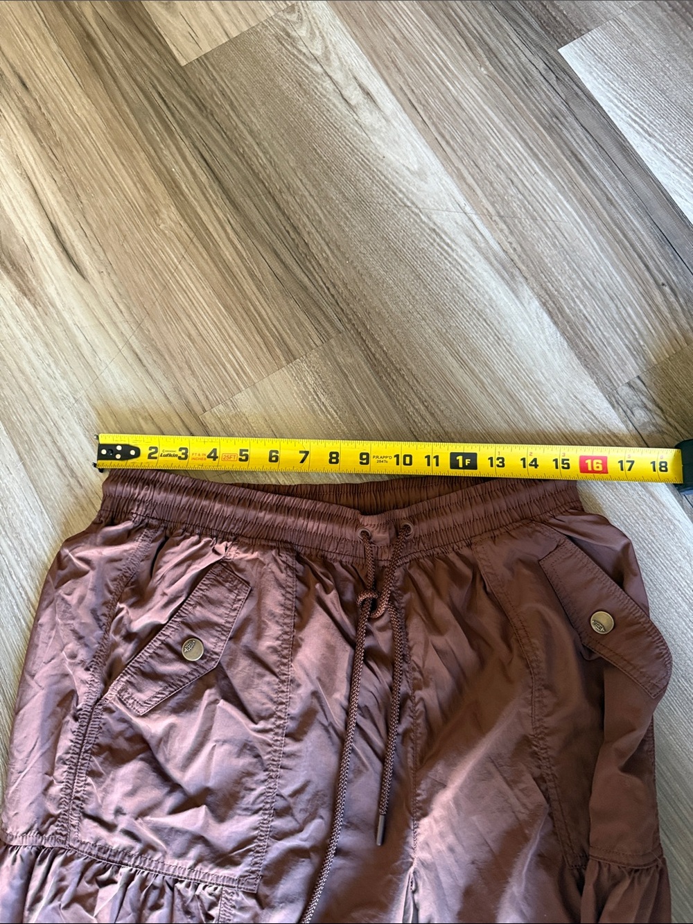 Free People Rust Brown Drawstring Tiered Jogger Pants - Picture 4 of 4